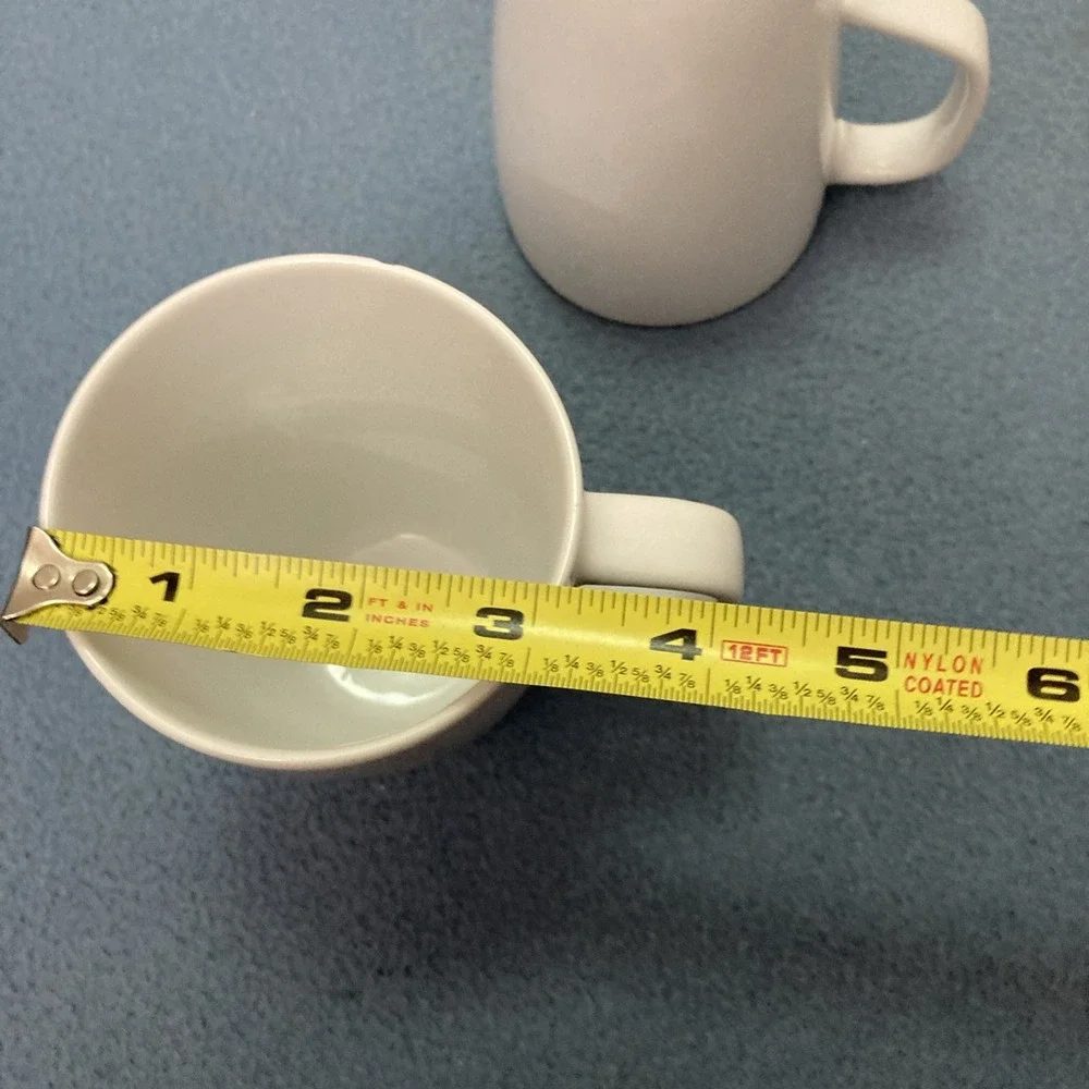 Ikea 365+ Susan Pryke White Square Bottom Coffee/Tea Mugs (21986) - Set of 2